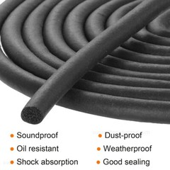 Black EPDM Rubber Foam Sealing Strip Round Bar For Cabinet Door Seal 1.5mm~50mm