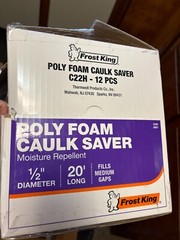 Frost King Poly Foam Caulk Saver 1/2″ x 20′ – 1 Roll Grey C22 – Sealed New NIP
