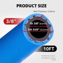 3/8″ High Pressure Fuel Line Hose 10FT 500PSI E85 for Fuel Systems Engines NBR R