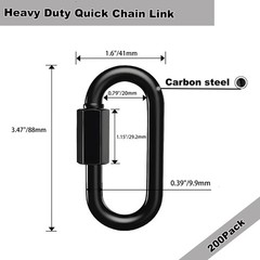 30 Pack 4 Inch Heavy Duty Quick Chain Links, 2000LB Capacity 3/8 Threaded Bla…