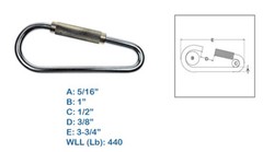 5/16″ Carabiner Quick Link Spring Loaded Lock, 440 Lbs WLL, T304 Stainless Steel