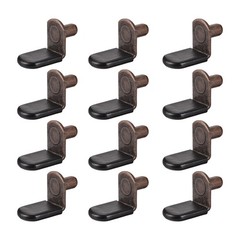 Shelf Support Peg,6mm L Support,Cabinet Shelf Peg w Sleeve,Red Bronze,20pcs