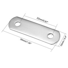 Repair Plate 34mmx10mm Flat Fixing Mending Brace Bracket Connector 10pcs