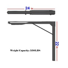 Ultrawall 24 inch Black Sturdy Folding Shelf Brackets, Heavy Du… FAST USA SHIP