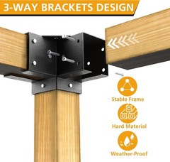 Eapele Corner Bracket 4×4 3-Way Steel 90°