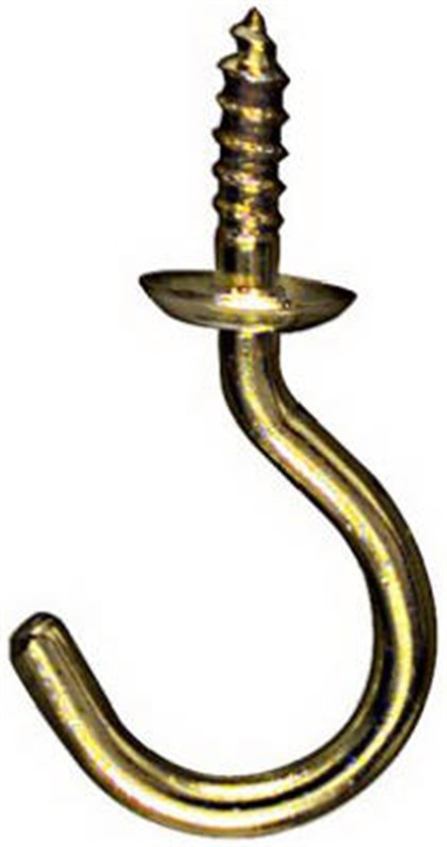 National Hardware Gold Solid Brass 7/8 in. L Cup Hook 5 pk (Pack of 10)