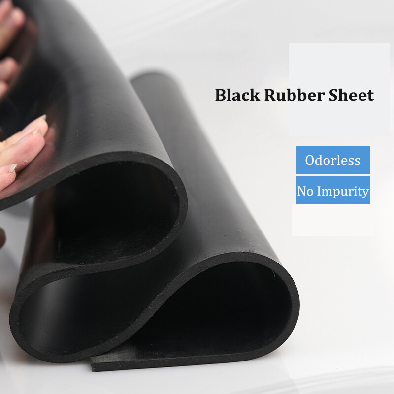 Solid Black Rubber Gasket Sheet Rolls Smooth Flooring Mat 500mm*500mm Antislip