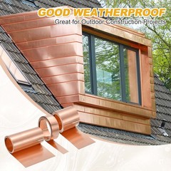 3.28ft Copper Sheet Roll, 1000x60x0.1mm Pure Copper Strip with Gloves