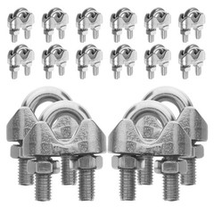 20 Pcs Cable Jacket Set Wire Rope Clip Clamp Steel Clips Small Clamps