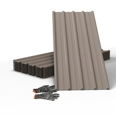 10 Metal Roofing Panels, 42.5″ x 17.7″ Galvanized Steel Sheets for Sheds, Fences