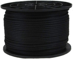 1/8 Inch Black Dacron Polyester Cord – 500 Foot Spool | Solid Braid – Industrial