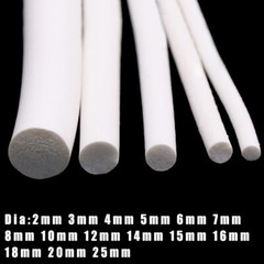 Silicone Rubber Sponge Sealing Strip Round Cord Bar White Foam Dia 2mm – 25mm