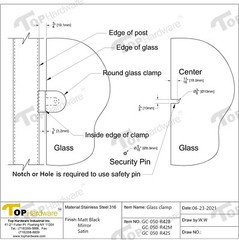 Stainless Steel 1-5/8″ Round Back Glass Clamp for 3/8″ – 1/ 4″ Glass – 4 Pack