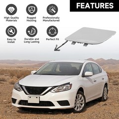 Front Left Bumper Tow Hook Cover Cap for 2016-2019 | Durable and Color: white