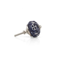 Craft Trade Ceramic Cabinet Knobs & Drawer D: 1.5 x L: 2.5 Inches, Blue
