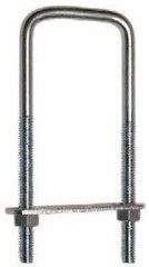 U Bolt with Plate & Hex Nuts, #657 Zinc, Square, 3/8 x 3 x 7 In. – N222-372