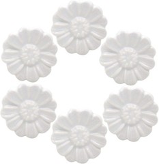6PCS Vintage Floral Daisy Ceramic Dresser Drawer Knobs Elegant Cabinet White