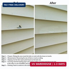 Vinyl Siding Repair Kit 12Pcs 6.3X4.75Inch Self-Adhesive Vinyl Siding Patch PVC