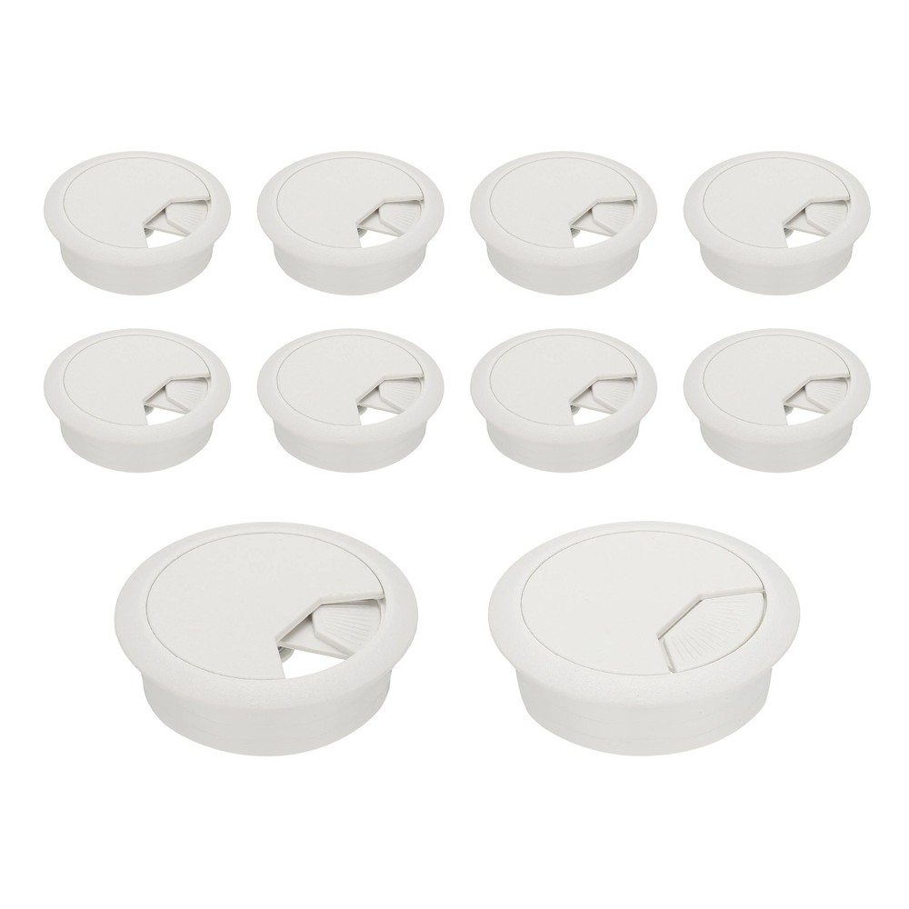 10 Pcs 2″ Desk Grommet Plastic Desk Hole Covers Cable Grommet White