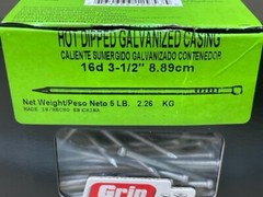 Nails Grip Rite 16D 3 1/2″ Hot Dip Galvanized Casing Nail 5 LBS