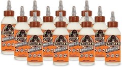 Gorilla Wood Glue, 8 ounce Bottle, (Pack of 12)