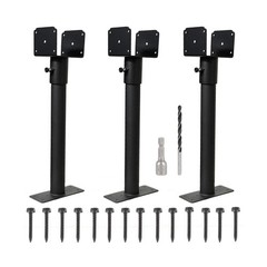 3 Packs Roof Riser Brackets 3.6″ Adjustable Saddle Roof Riser 16.5″ High Galv…