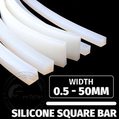 White Solid Square Silicone Rubber Strip Sealing Gasket High Temp Width 2-100mm