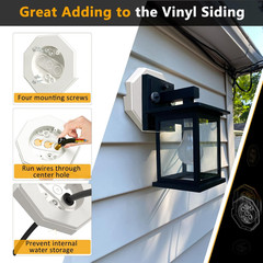 Siding Mounting Block, Siding Mounting Kit with Built-in Electrical Box, Vert…