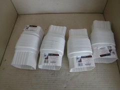 (4 PCS) AMERIMAX Flex-Elbow 2 in. x 3 in. White Vinyl Downspout Elbow