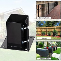 4×4 Inches Wood Posts Base Cover Inner Size 3.5″x3.5″, 1 Pack Black Fence Pos…