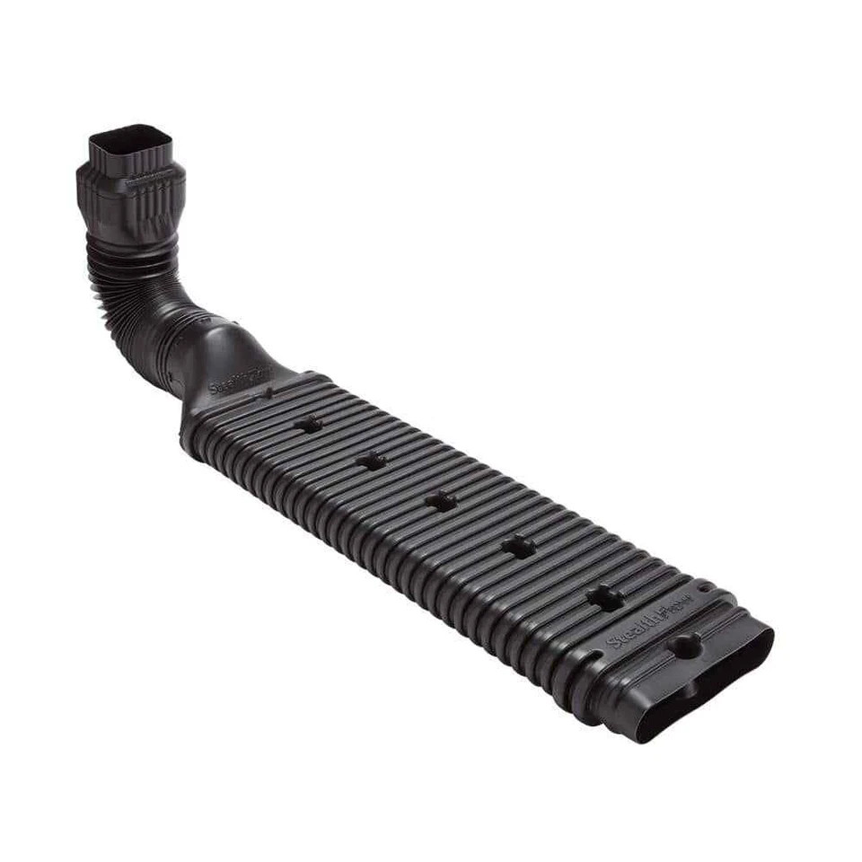 Stealth Flow 43 in. Black Vinyl Low Profile Downspout Extension Kit