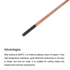 20pcs 4mmx305mm Carbon Arc Air Gouging Rods Copper Graphite Electrode Rods
