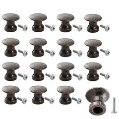 Joyangy 16 Pack Mini Cabinet Knobs, 1/2 Inch Dia Bronze Drawer Pulls