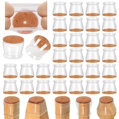 Viume 32 Pcs Chair Leg Floor Protectors For Hardwood Floors Silicone Covers To