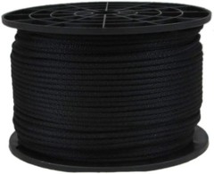 1/8 Inch Black Dacron Polyester Cord – 500 Foot Spool | Solid Braid – Industrial