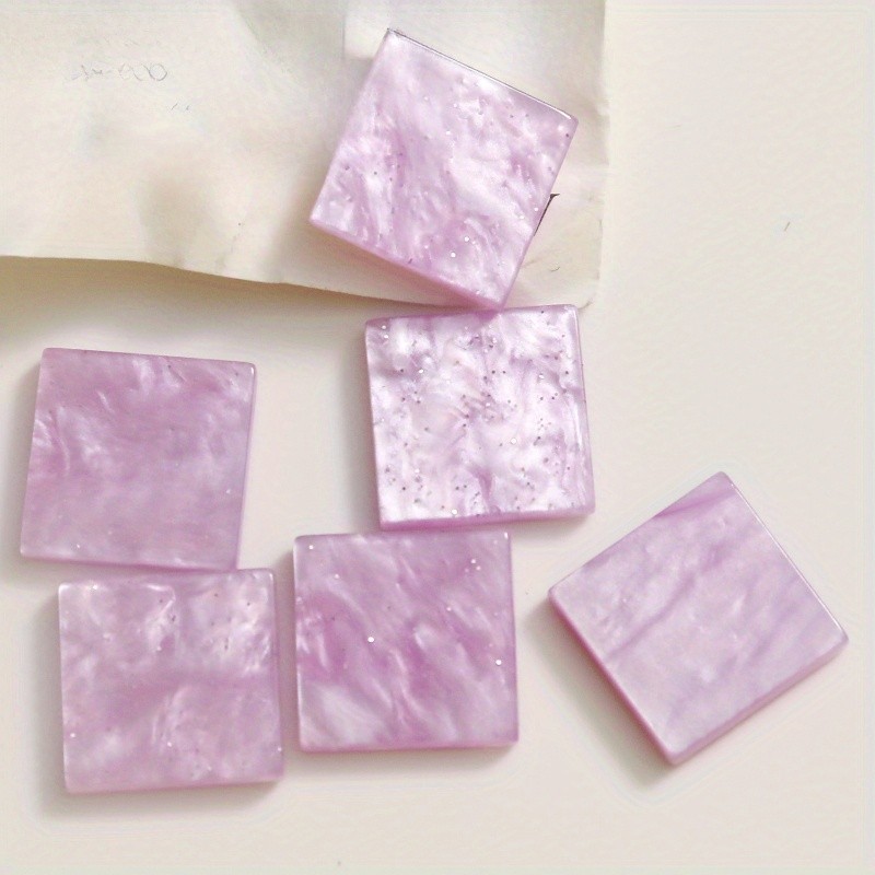 6PCS Shiny Square Acrylic Blocks Material DIY Handcrafted Decorative Accessories