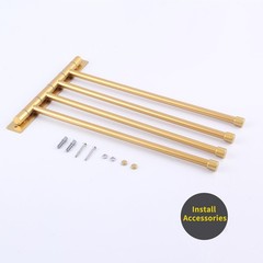 Gerzwy Wall Mount Bath Towel Rack 4 Arms Hanger Towel Holder Bathroom Swing Arm