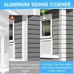 6 Pcs Aluminum Siding Corners 8 Inch Outside Siding Corner Caps Smooth Siding…