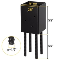 4×4 Post Base Holder Ground Spike for Concrete Deck Post Anchor Brackets