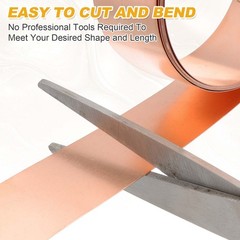 3.28ft Copper Sheet Roll, 1000x60x0.1mm Pure Copper Strip with Gloves