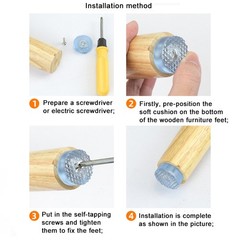 Furniture Rubber Feet with Screws Chair Table Leg Skid Glide Pad Floor Protector