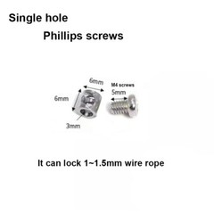 1-4mm Single/Double Hole Adjustable Wire Rope Clip for DIY Lock Clip