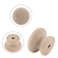 Uenhoy 30 Pcs Round Wooden 1 1/8″ (28mm), 30pcs, Unfinished Wood Color