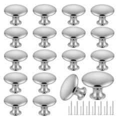 Romeda 18 Piece Drawer Knobs, Silver 18 Pack, 18 Pack | Round Top-type