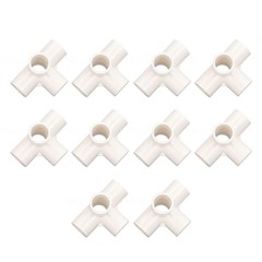 White 10 Pcs PVC Pipe Fitting 20mm 5 Way Right Angle 3 Dimensional Elbow