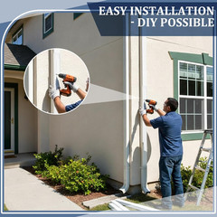 1 Pack 2 X 3 Inch, 45 Inch White Aluminum Downspout Extensions Roofing Gutter Do