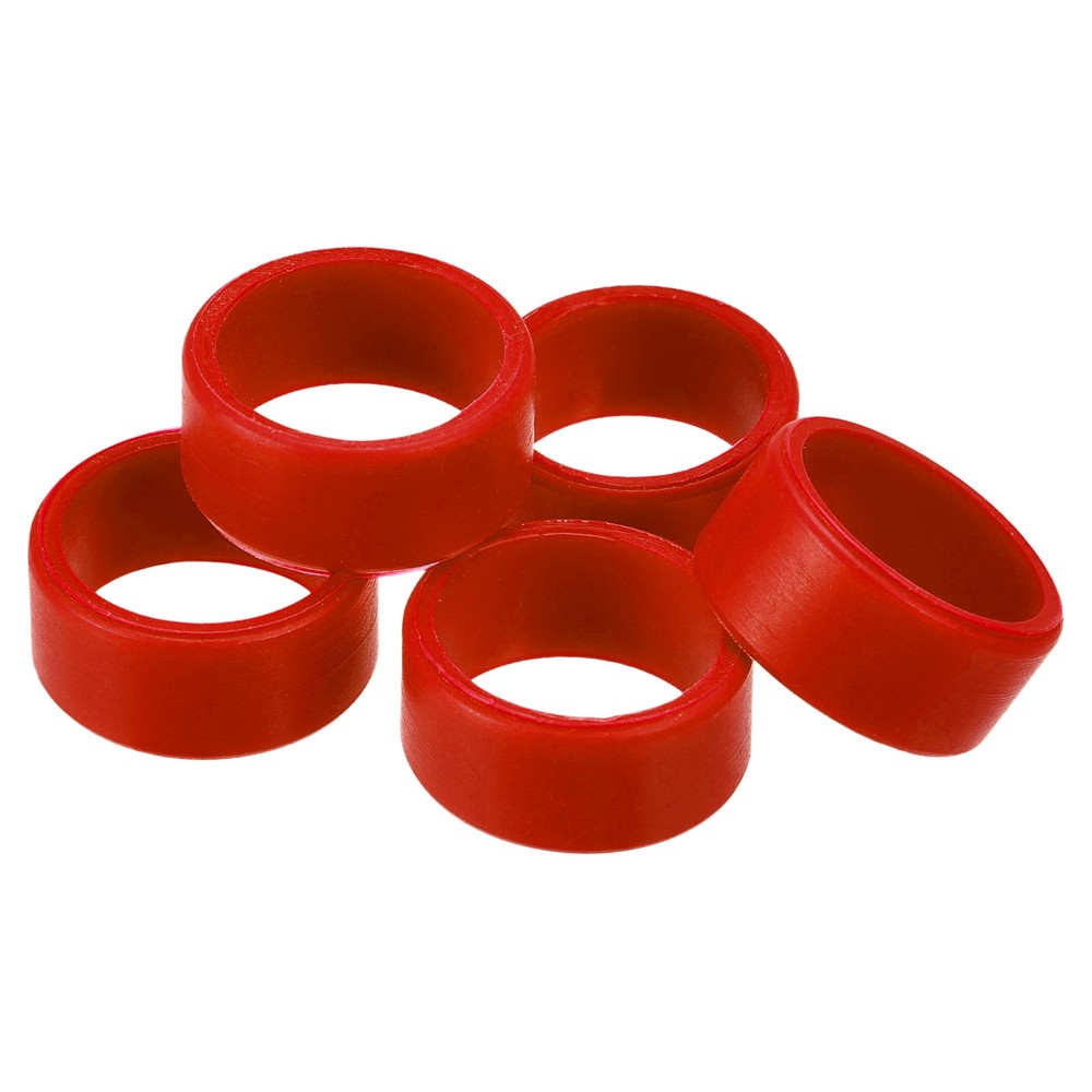 5pcs Silicone Rubber Band Ring Non-slip 1 inch Red for Wrapping Paper