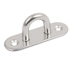 Stainless Steel 8mm Thick Ring Oblong Sail Shade Pad Eye Plate Deck Loop