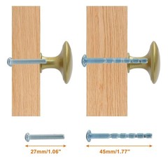 6 Pcs Gold Cabinet Knobs Round Drawer Pulls Handles Kitchen Dresser Hardware Kit