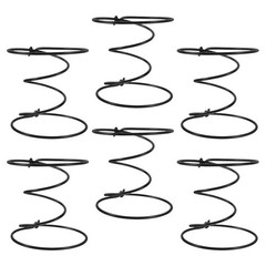 6Pcs Double Cone Coil Springs for Sofa Upholstery Repair Metal Black Iron